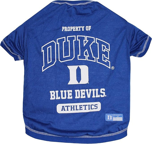 Pets First Collegiate Duke Blue Devils Dog T-Shirt, X-Small. - Licensed Shirt for Pets Team Colored with Team Logos.- Premium Stretchable Materials for The Comfrot of Your Dog & Cat.