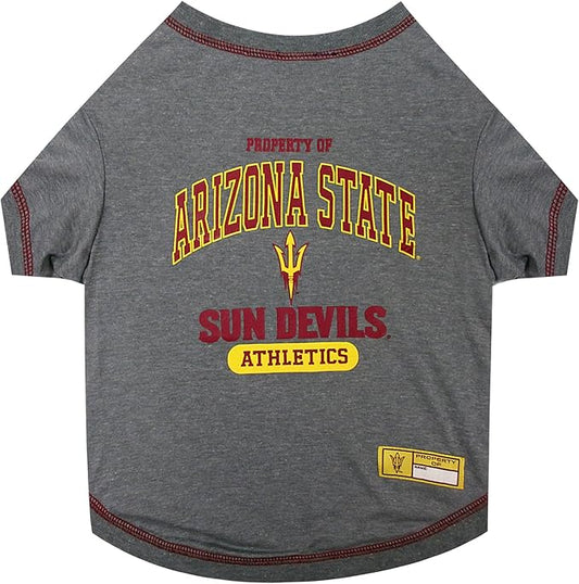 Pets First Collegiate ARIZONA STATE SUN DEVILS Dog T-Shirt, Medium. - Licensed Shirt for Pets Team Colored with Team Logos.- Premium Stretchable Materials for the Comfrot of your Dog & Cat.
