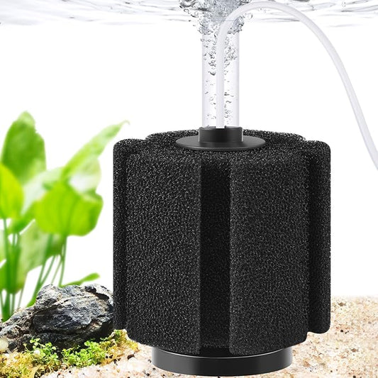 FEDOUR Aquarium Sponge Filter, Ultra Quiet Aeration Bio Sponge Filters for Breeding Fry Shrimp Betta Fish Tank, Efficient Submersible Aquarium Filter for up to 100Gallon Tank (L for up to 100gallon)