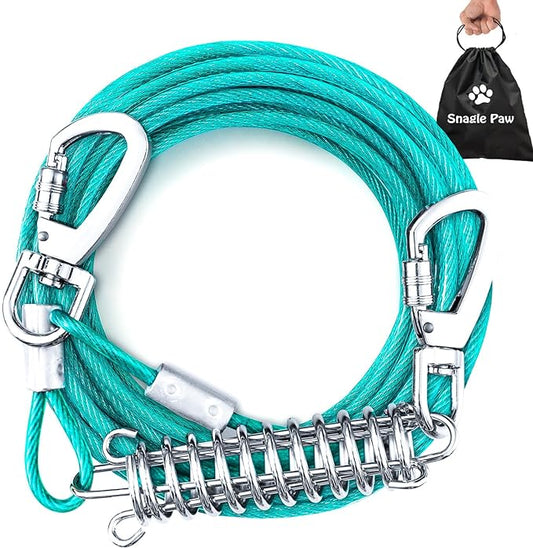 Heavy Duty Tie Out Cable - 50FT, Chew Proof for Large Dogs Up to 125lbs - Durable Dog Runner for Yard or Camping