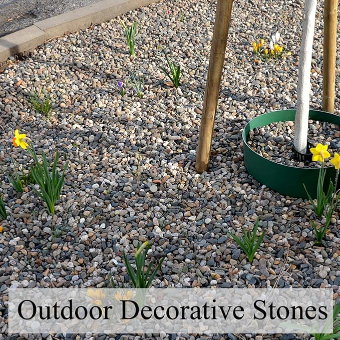 20 lbs Pea Gravel Pebbles for Indoor Plants, 2/5 Inch Mixed Color River Rocks for Aquarium, Succulent, Vase, Bonsai, Garden, Plant Soil Cover and Outdoor Landscaping Rocks