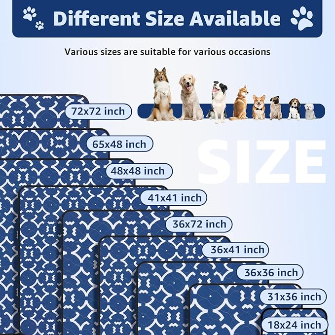 LOOBANI Reusable Pee Pads for Dogs: 2 Pack 36"x 41" Super Absorbent Washable Puppy Pads Non-Slip Whelping Pad Dog Playpen Mat, Waterproof & Leakproof Dog Training Pads for Floor, Crate, Potty