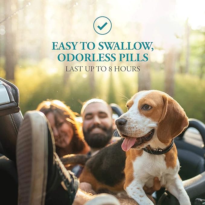Anti-Motion Sickness and Nausea Relief for Large Breed Dogs, Relief for Disorientation and Dizziness, 30 Tablets