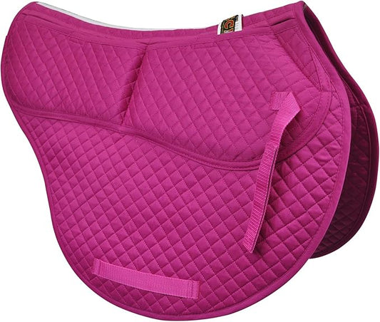 ECP Equine Comfort Products All-Purpose Contoured Correction Saddle Pad with Adjustable Memory Foam Inserts for Custom Support, Non-Slip, Shock Absorbing, 22” Spine, 19.5” Drop