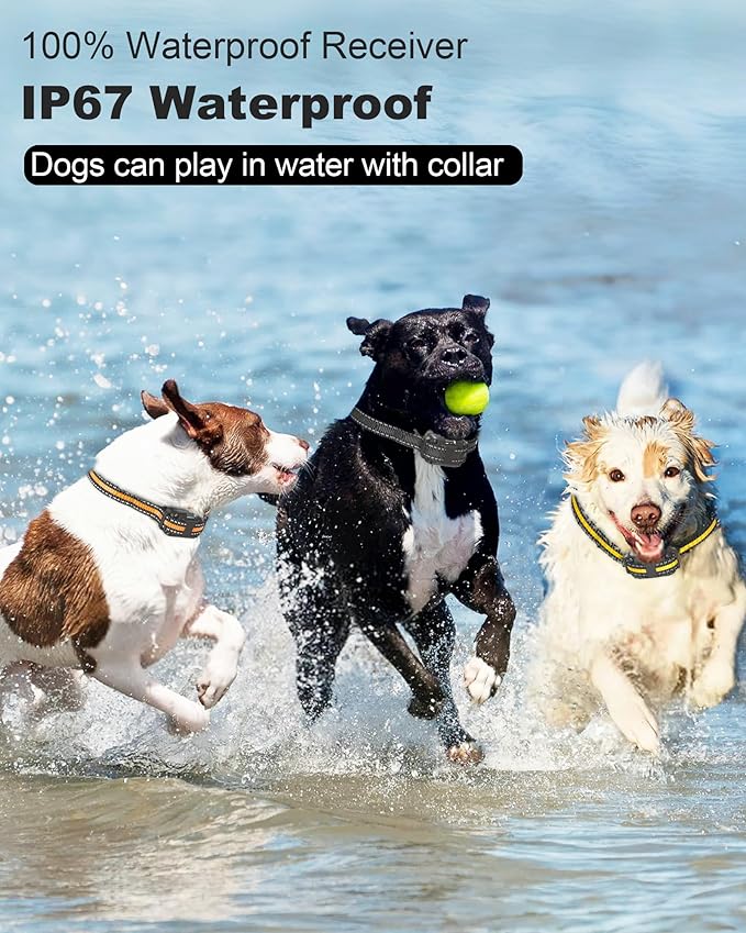 Shock Collar for 3 Dogs, 3300FT Dog Shock Collar with Remote for Small, Medium, Large Dogs with Vibration, Beep, Security Lock, and Waterproof (8-120 LBS)