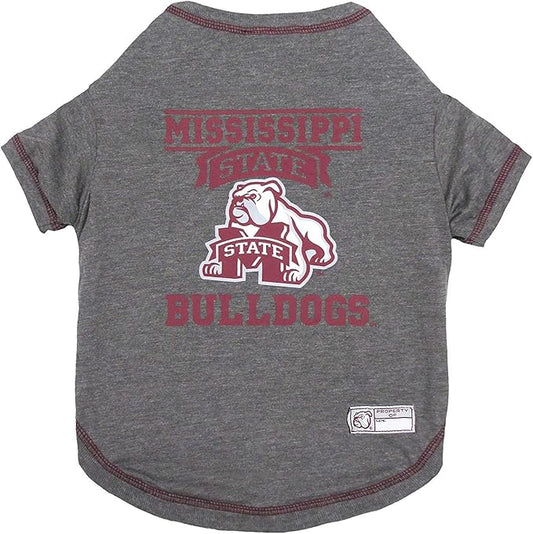 Pets First Collegiate MISSISSIPPI STATE BULLDDOGS Dog T-Shirt, Large. - Licensed Shirt for Pets Team Colored with Team Logos.- Premium Stretchable Materials for the Comfrot of your Dog & Cat.