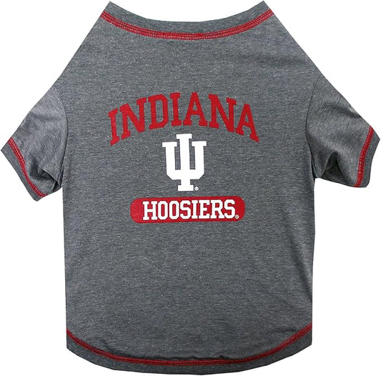 Pets First Collegiate INDIANA HOOSIERS Dog T-Shirt, Small. - Licensed Shirt for Pets Team Colored with Team Logos.- Premium Stretchable Materials for the Comfrot of your Dog & Cat.