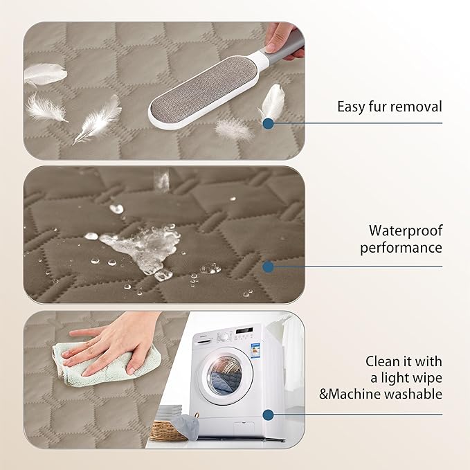 gogobunny 100% Double Sided Waterproof Dog Blanket Soft Pet Bed Cover Reversible Protect Furniture Couch Sofa Car for Puppy Cat Kids (Dark Walnut/Light Walnut, 82x120 Inch (Pack of 1))