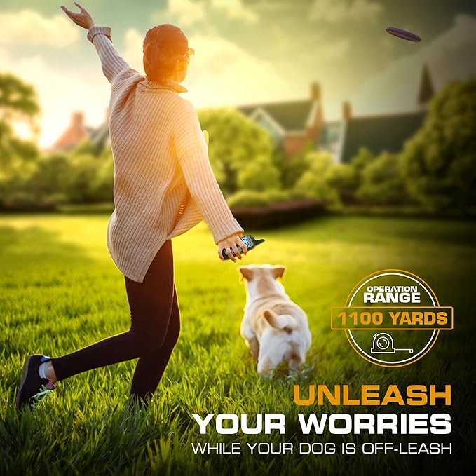INVIROX Dog Training Collar [2025 Edition] 123 Levels 1100yd Range E Collar for Dogs Training 100% Waterproof Rechargeable, Dog Shock Collar with Remote Control