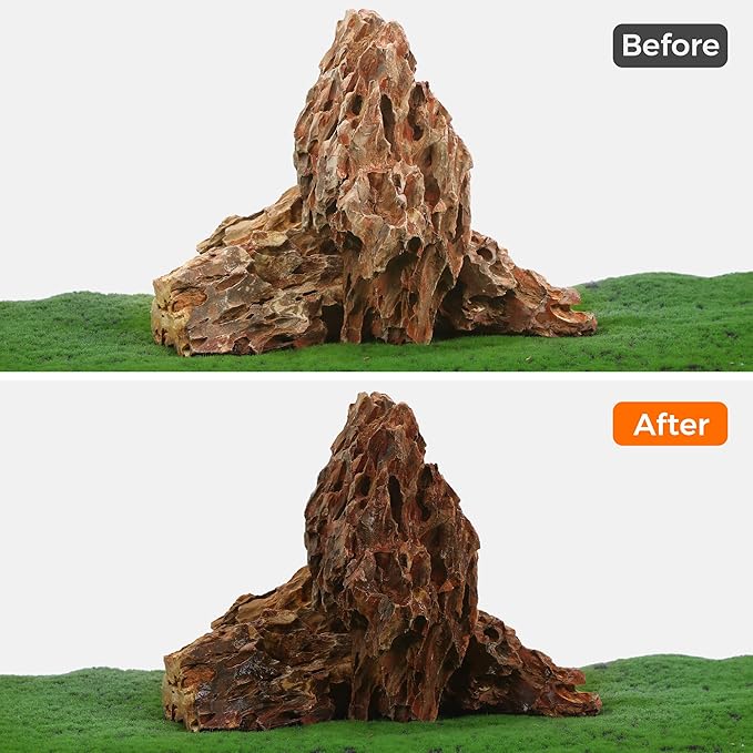 6-8 Inches Natural Dragon Stone 4 PCS Aquarium Rocks for Aquascaping, Aquarium Landscaping, Terrariums, Fish Tank Decoration, Vivariums, Paludarium, Reptile and Amphibian Enclosures