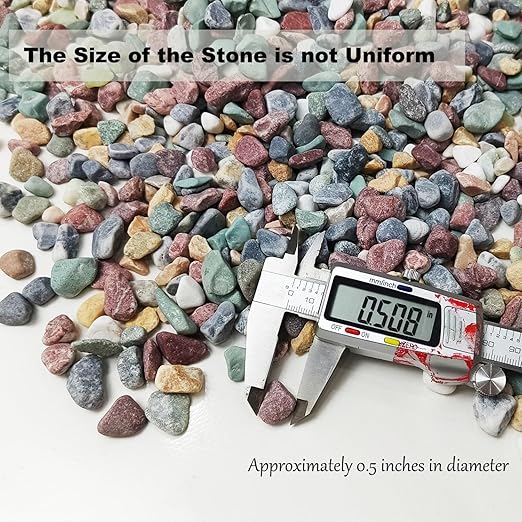 45LB Succulents Rocks for Plants Cactus Gravel Pebbles for Fish Tank 1/2 Inch Natural River Rocks for Vase, Aquarium, Landscaping,Bonsai,Terrarium Pebbles, Mixed Color