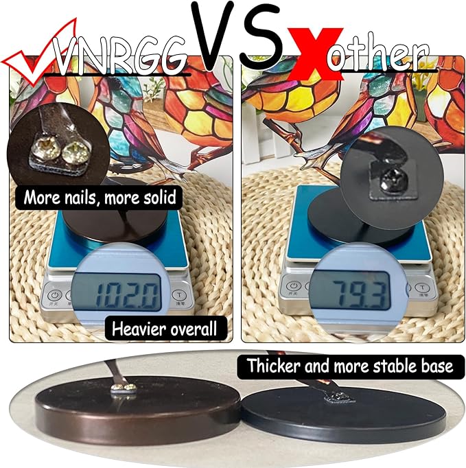 3Birds on a Branch, Metal Desktop Decorations, Home Bird Decorations for Office, Window, Aviary, Garden, Gifts for Bird Lovers, Boxed Set.