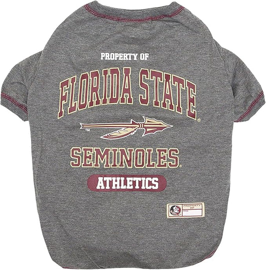 Pets First Collegiate FLORIDA STATE SEMINOLES Dog T-Shirt, Medium. - Licensed Shirt for Pets Team Colored with Team Logos.- Premium Stretchable Materials for the Comfrot of your Dog & Cat.