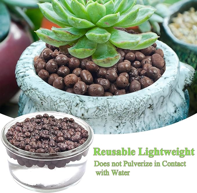 5 lbs Clay Pebbles for Plants, 8-12 mm Leca Clay Balls for Indoor Plants, Orchid Potting Mixes, Hydroponic Growing, Aquaponics, Potted Top Dressing and Drainage