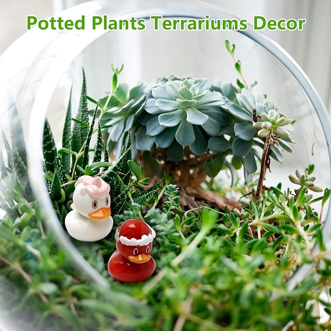 36 Types Multicolor Mini Resin Ducks, Plastic Tiny Ducks to Hide Prank, Little Ducks Mini Figures for Fairy Garden, Dollhouse,Terrariums, Potted, Miniature Landscape Ornament