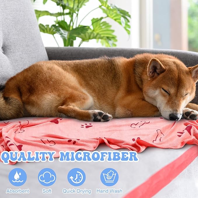 8 Pcs Dog Towels Pet Bath Drying Towels 55 x 28 Inches Large Absorbent Microfiber Quick Fast Drying Soft Beach for Lightweight Cat and Puppy Shower Essentials Cleaning Accessories(Multicolor)