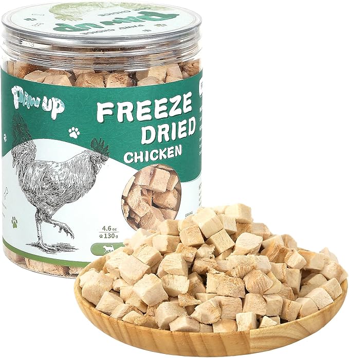 Freeze Dried Chicken for Dogs Cats, High Protein Raw Dog Food Topper, Single Fresh Ingredient Treats, 4.6oz, Rawhide Free