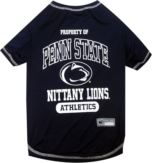 Pets First Collegiate PENN STATE NITTANY LIONS Dog T-Shirt, Medium. - Licensed Shirt for Pets Team Colored with Team Logos.- Premium Stretchable Materials for the Comfrot of your Dog & Cat.