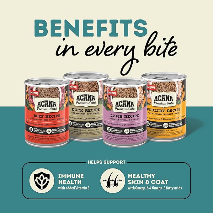 ACANA Premium Pate in Bone Broth Grain-free Wet Dog Food Lamb Recipe 12.8oz Cans (12 Count)