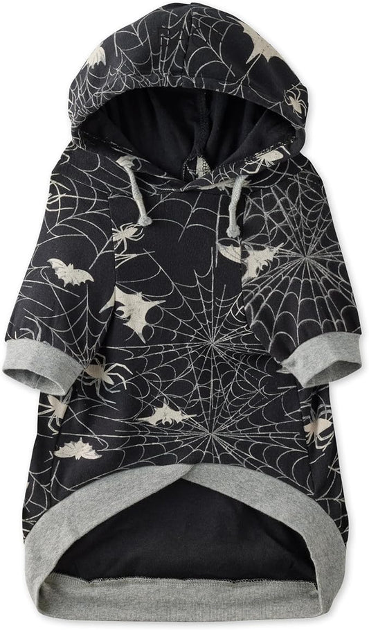 Rocky – The Orginal Lightweight Hooded TEE 100% Organic Cotton Dog Hoodie Pet Coat Sweater for Small, Medium, Large Dogs, Batty Black, Medium