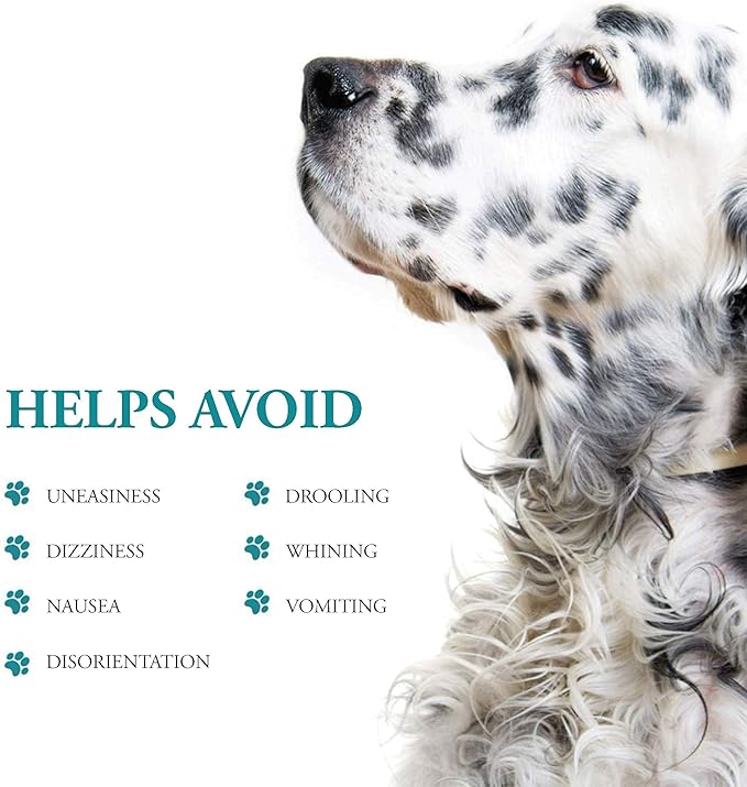 Anti-Motion Sickness and Nausea Relief for Large Breed Dogs, Relief for Disorientation and Dizziness, 30 Tablets