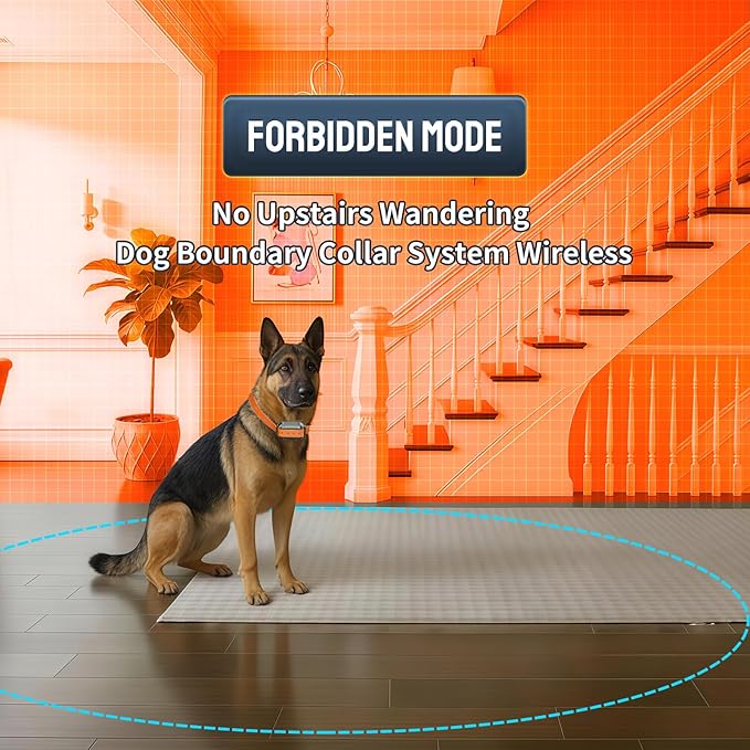 2025 New Model 3-in-1 Wireless Dog Fence System - Radar Dog Fence, Training Collar, No-Go Zones for Large/Medium Dogs | 1-Acre Coverage | Indoor/Outdoor Use | Real-Time Tracking (for 2 Dogs)