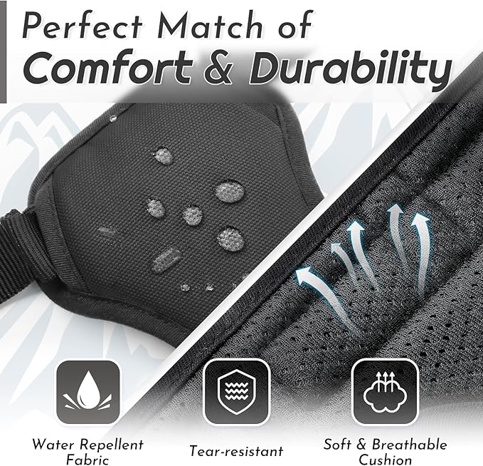 Eagloo Dog Harness Medium Sized Dog, No Pull Service Vest with Reflective Strips and Control Handle, Adjustable and Comfortable for Walking, No Choke Pet Harness with 2 Metal Rings, Black, M