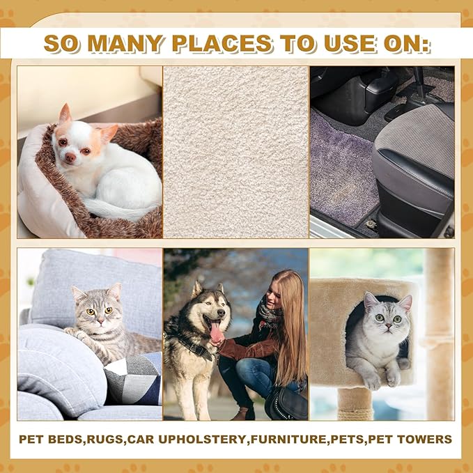 2 Pack Pet Hair Remover Sponge Cat and Dog Hair Sponge Rubber Pet Fur Lifter Removal Tool, Remove from Furniture, Carpet, Bedding, Clothing, 6.26 x 3.28 x 1.89 Inch