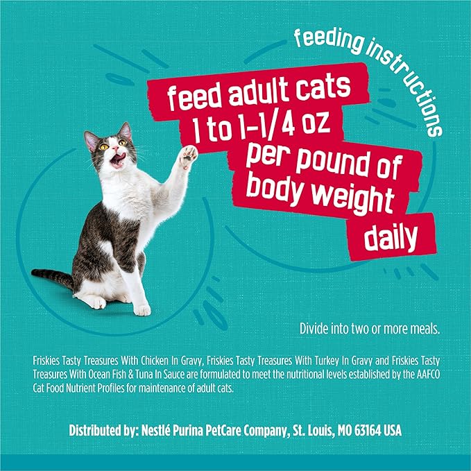 Purina Friskies Wet Cat Food Variety Pack, Tasty Treasures Prime Filets (With Ocean Fish and Tuna, With Chicken and With Turkey) - (Pack of 12) 5.5 oz. Cans