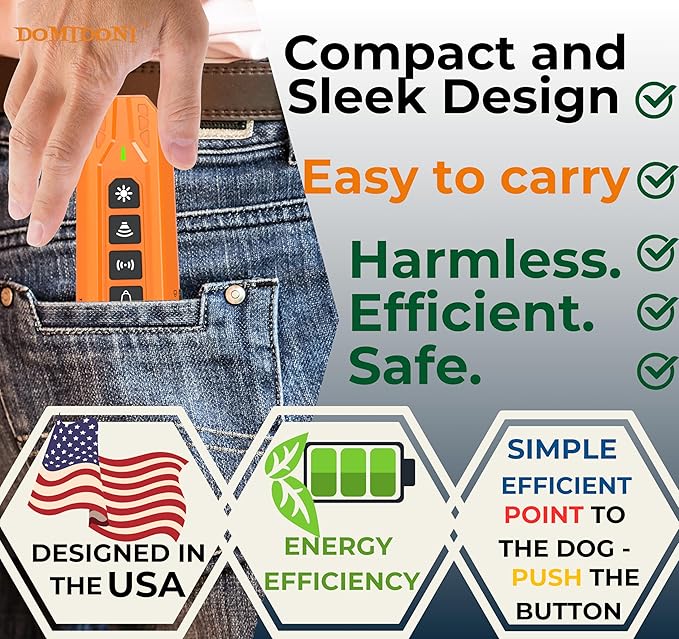 2025 Upgraded Dog Bark Deterrent Device - Anti Barking Devices for Dogs, Indoor Outdoor Use Rechargeable, Safe for Dogs & Humans, Portable No More Barks Ultrasonic Dog Training Device (Alpha Pro)