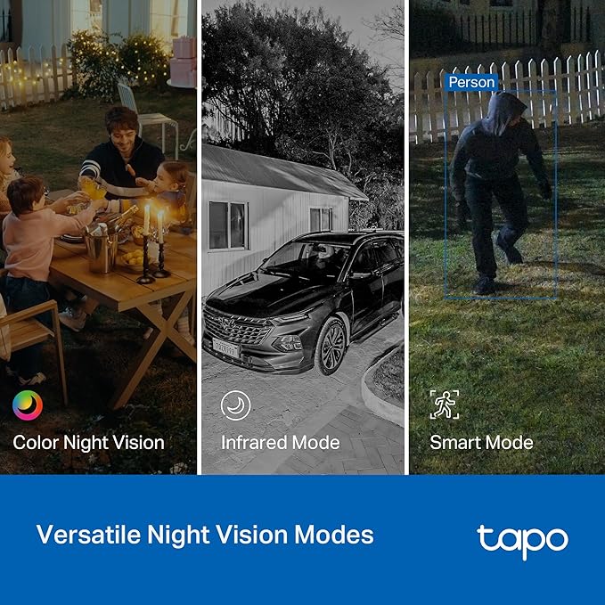 Tapo 2K 3MP Pan/Tilt Indoor/Outdoor Security Camera, Free Person/Baby Cry Detect & Track, 360° Pan, Color Night Vision, SD/Cloud Storage, Works w/Alexa & Google Home, HybridCam 360, Black (2-Pack)