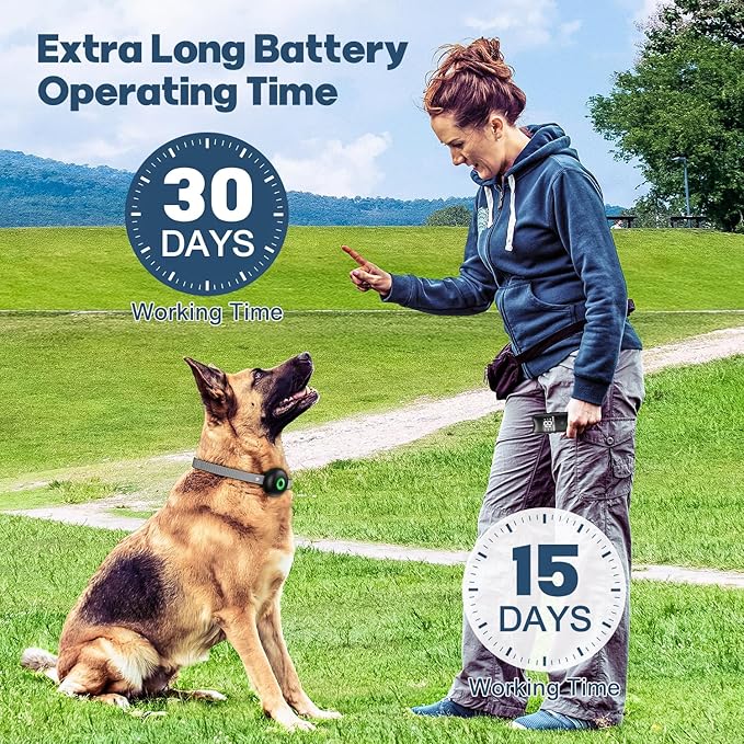 Dog Shock Collar, Dog Training Collar with Remote 2600FT, IPX7 Waterproof Rechargeable E-Collar, 3 Training Modes for All Breeds 10-120lbs(Black)