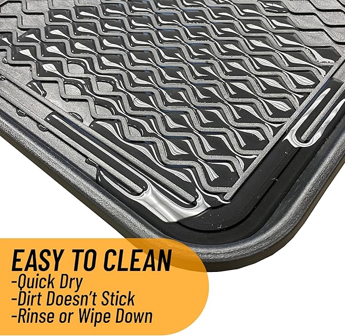 Ottomanson 15” x 30” Multi-Purpose Boot Tray - Waterproof Mat for Shoes, Pet Food, Litter Box, Painting & Planting - 1.2” Raised Edge for Spill Protection