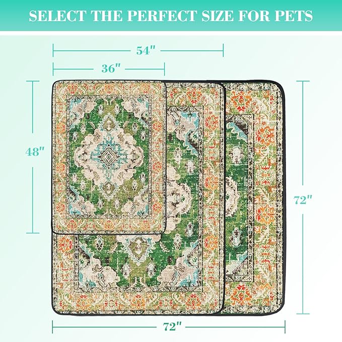 Thicken Washable Pee Pads for Dogs, Waterproof Reusable Pee Pads for Dogs，54"x72" Super Absorbent Leakproof Dog Pads, Non-Slip Potty Pads for Floor, Crate, Couch, Whelping Pads Pet Supplies