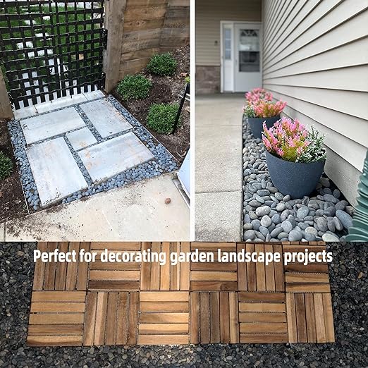 45LB River Rocks,Mexican Beach Pebbles for Plants,Potting,Garden Landscape Stone Paving Stone Grey 1Inch - 2Inch…