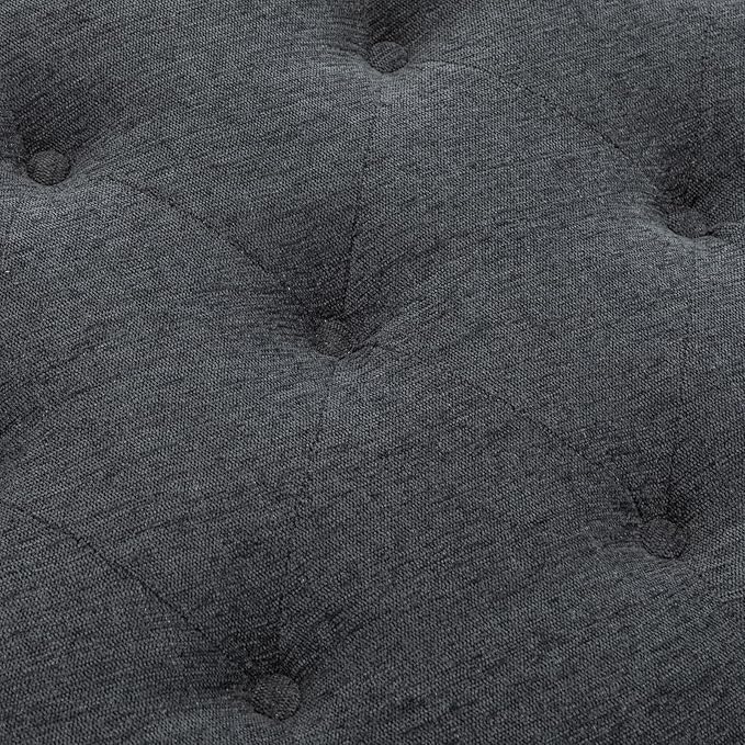 58’’ Storage Bench for Bedroom, Upholstered Button-Tufted Ottoman with Solid Wood Legs, Large End of Bed Shoe Cabinet, Window Seat Foot Rest Stool for Entryway, Closet, and Living Room (Dimgray)