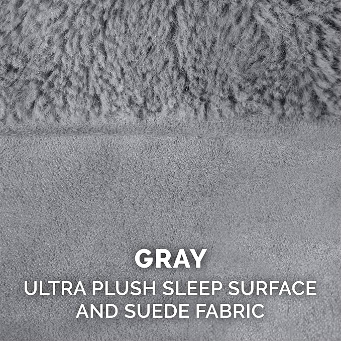 Furhaven Replacement Dog Bed Cover Plush & Suede Sofa-Style, Machine Washable - Gray, Large