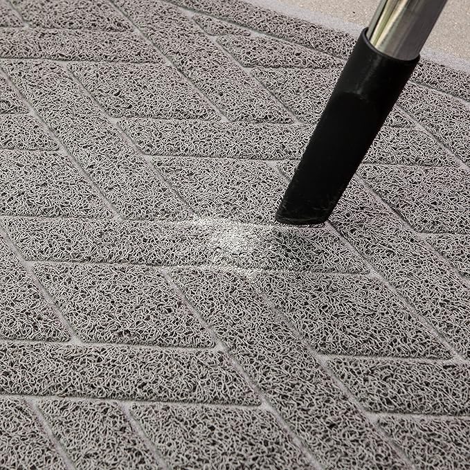 Pawkin Cat Litter Mat, Patented Design with Litter Lock Mesh, Extra Large, Durable, Easy to Clean, Soft, Fits Under Litter Box, Litter Free Floors, Gray